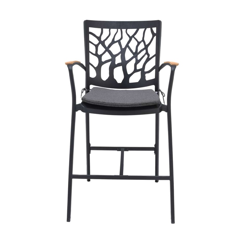 Portals Outdoor Patio Aluminum Barstool  By Armen Living