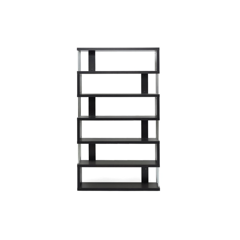Baxton Studio Barnes Dark Brown Six-Shelf Modern Bookcase