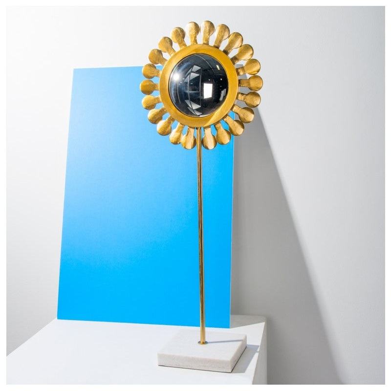 Flower Mirror Sculpture, 'Daisy', 32"H by Gold Leaf Design Group