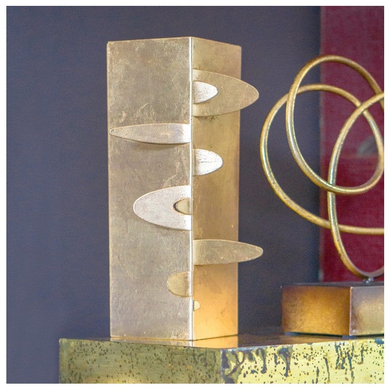 Oru Geo Sculpture, Gilded, 11.7''H by Gold Leaf Design Group