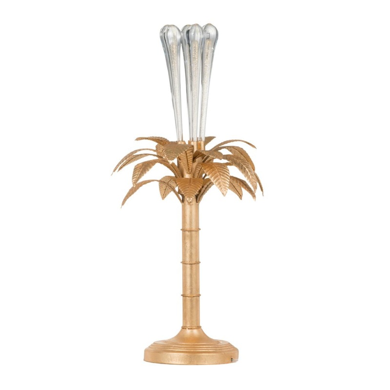 A&B Home Gold Leaves and Glass Table Lamp