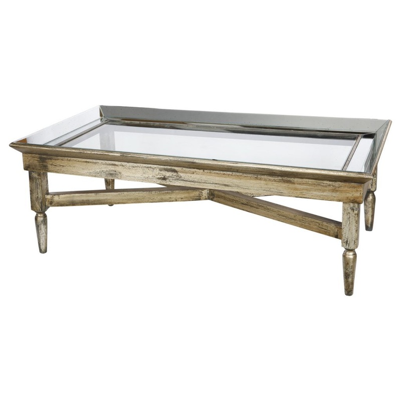 A&B Home Jordan Mirrored Coffee Table