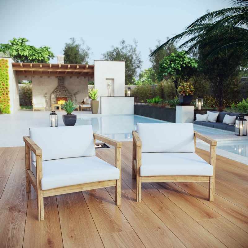 Modway Bayport 2 Piece Outdoor Patio Teak Set - EEI-3108