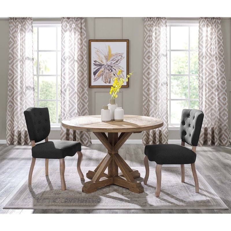 Modway Stitch 47" Round Pine Wood Dining Table - EEI-3492