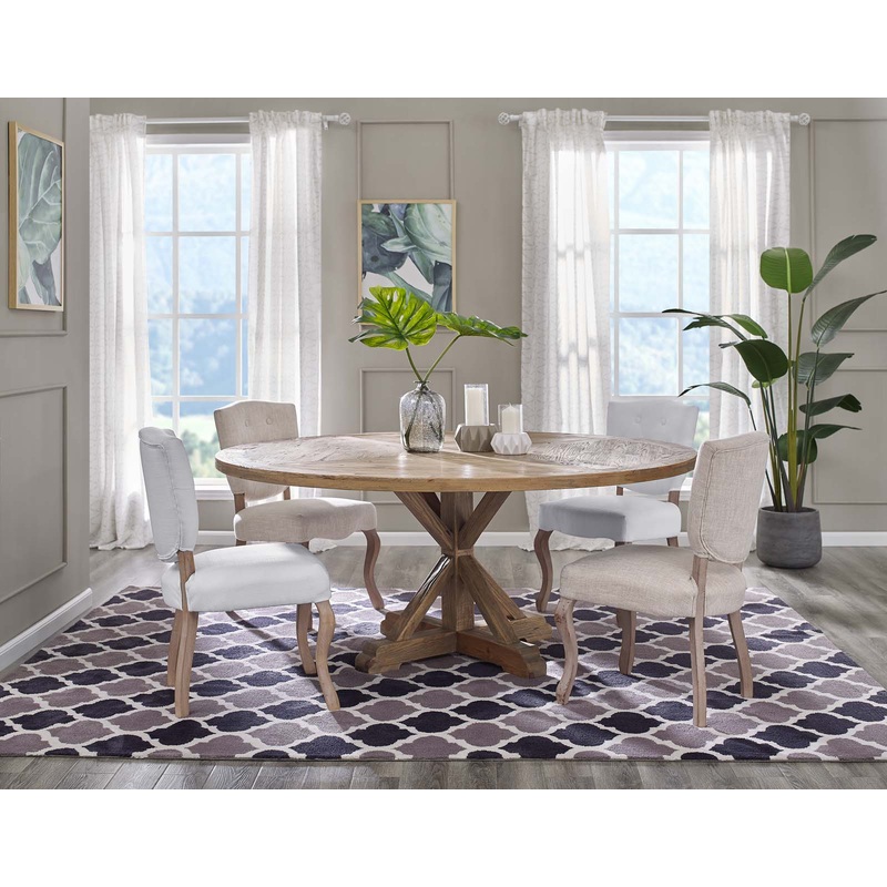 Modway Stitch 71" Round Pine Wood Dining Table - EEI-3496