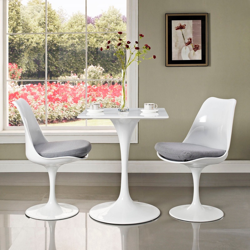 Modway Lippa 24" Square Wood Top Dining Table - White - EEI-1122
