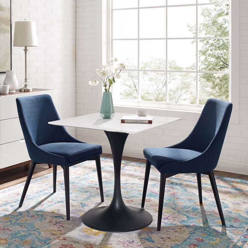 Modway Lippa 28" Square Wood Top Dining Table in White - EEI-3513