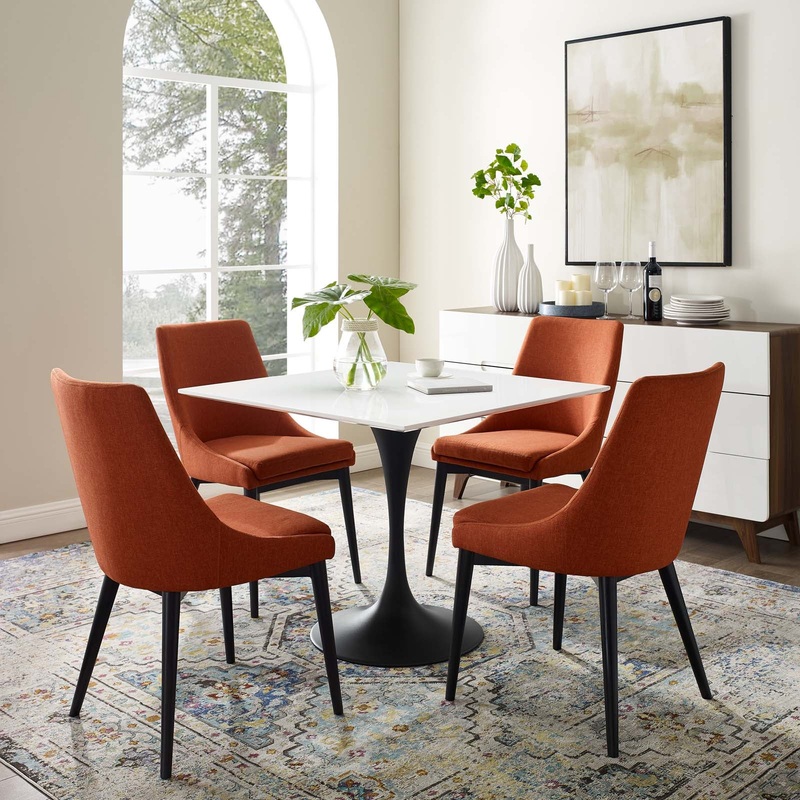 Modway Lippa 36" Square Wood Top Dining Table in White - EEI-3514