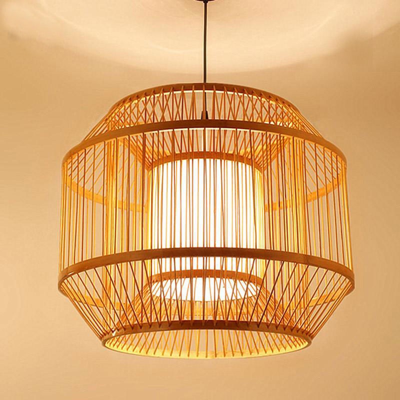 Bamboo PVC Lantern Lampshade Pendant Light By Artisan Living