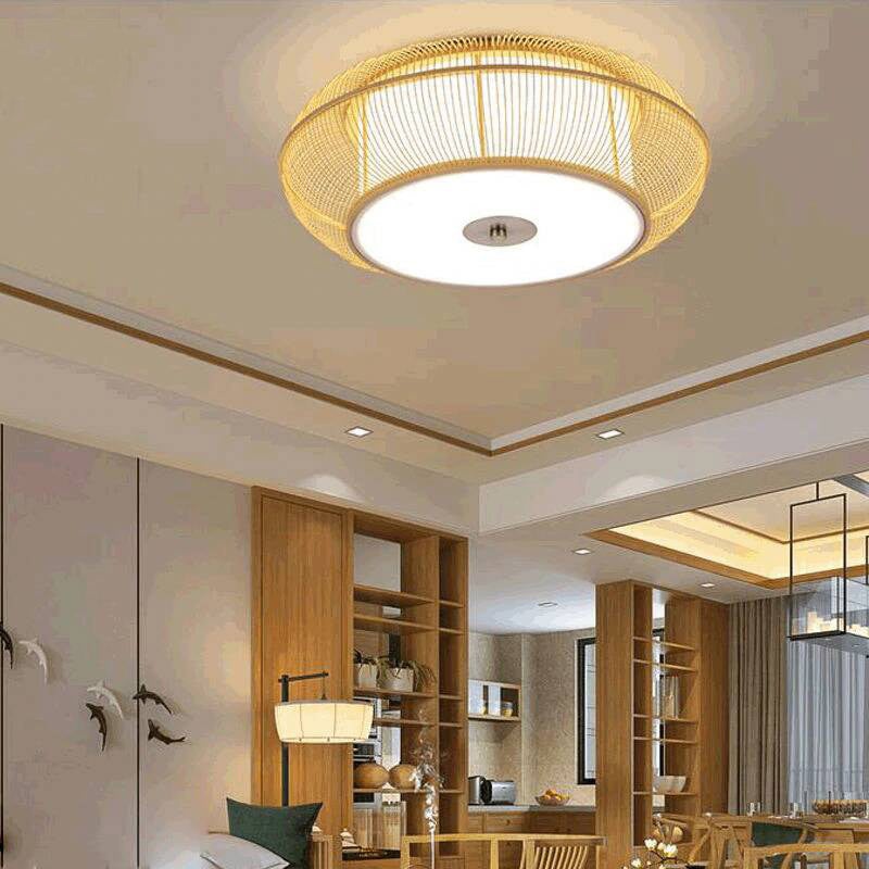 Bamboo Wicker Ceiling Light Fixture By Artisan Living