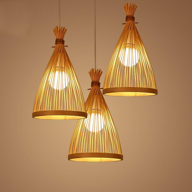 Bamboo Wicker Rattan Cage Pendant Light By Artisan Living
