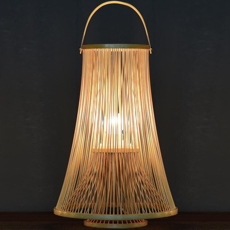 Bamboo Wicker Rattan Lantern Shade Table Light By Artisan Living