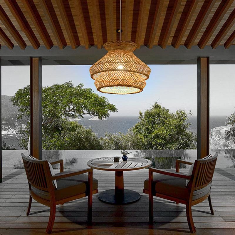 Bamboo Wicker Rattan Shade Chandelier Light By Artisan Living
