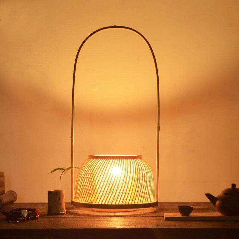 Bamboo Wicker Rattan Shade Desk Table Lamp By Artisan Living