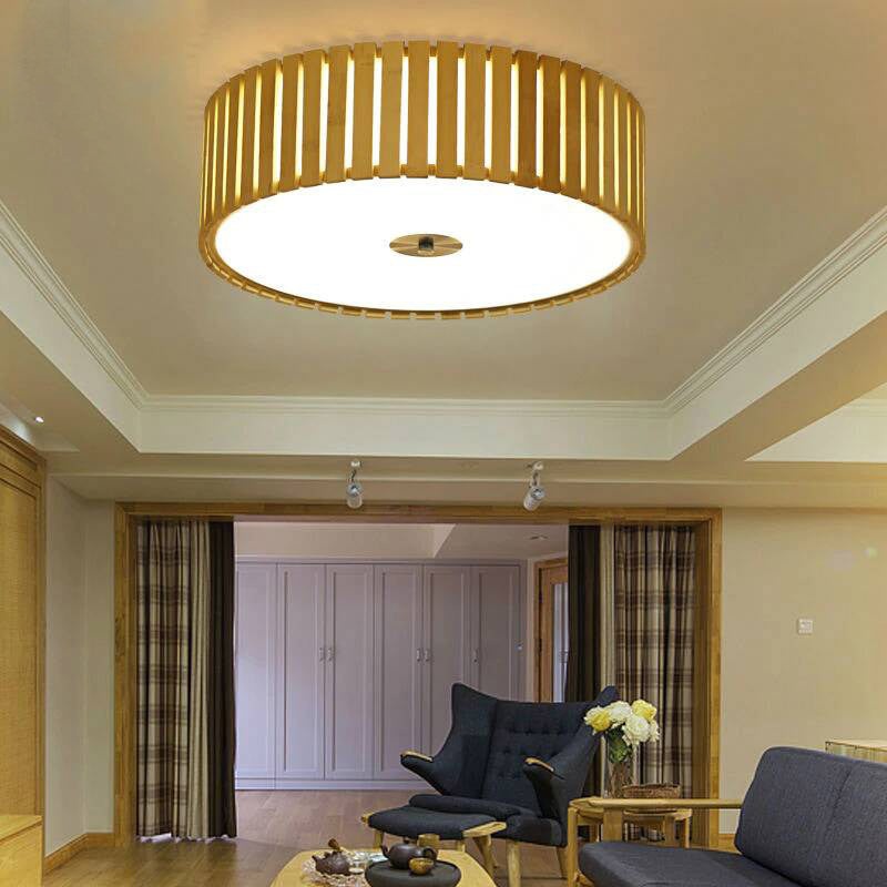 LED Bamboo Round Ceiling Light By Artisan Living