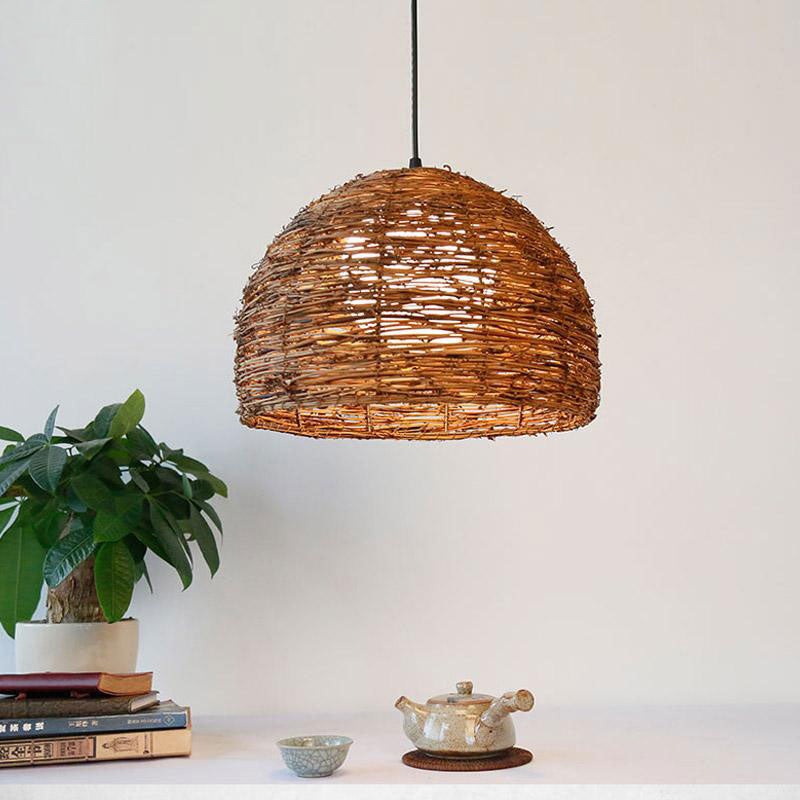 Wicker Rattan Lantern Lampshade Pendant Light By Artisan Living