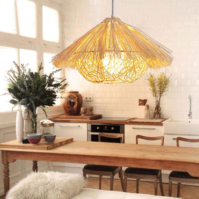 Wicker Rattan Nest Pendant Light By Artisan Living