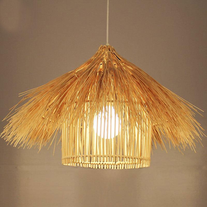 Wicker Rattan Shade Pendant Light By Artisan Living-12119