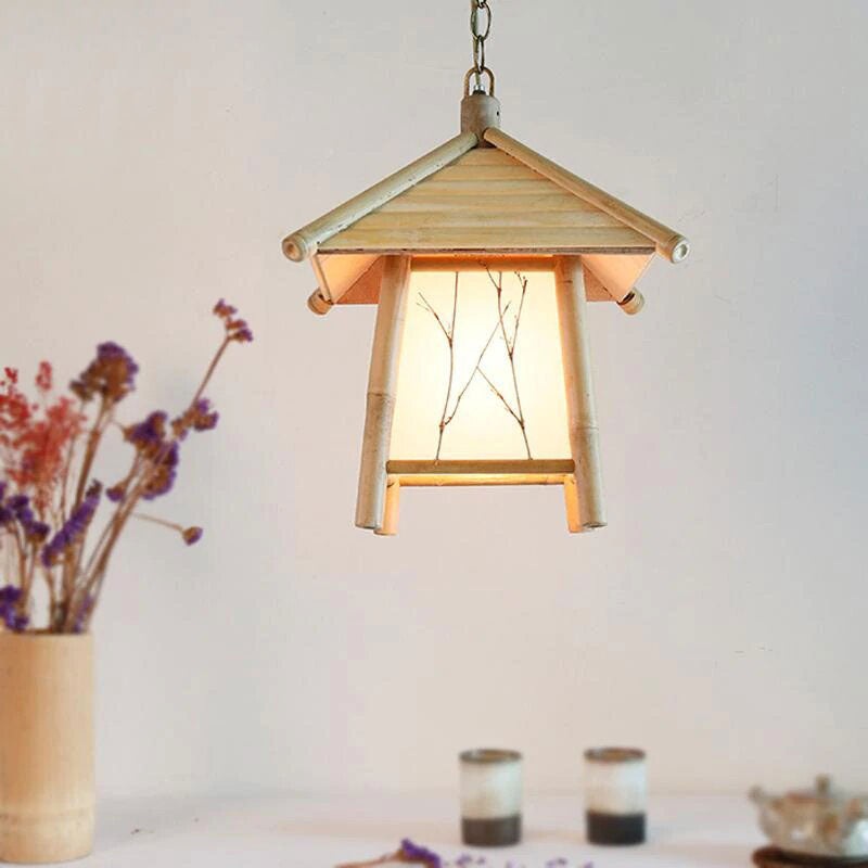 Bamboo House Shade Pendant Light By Artisan Living