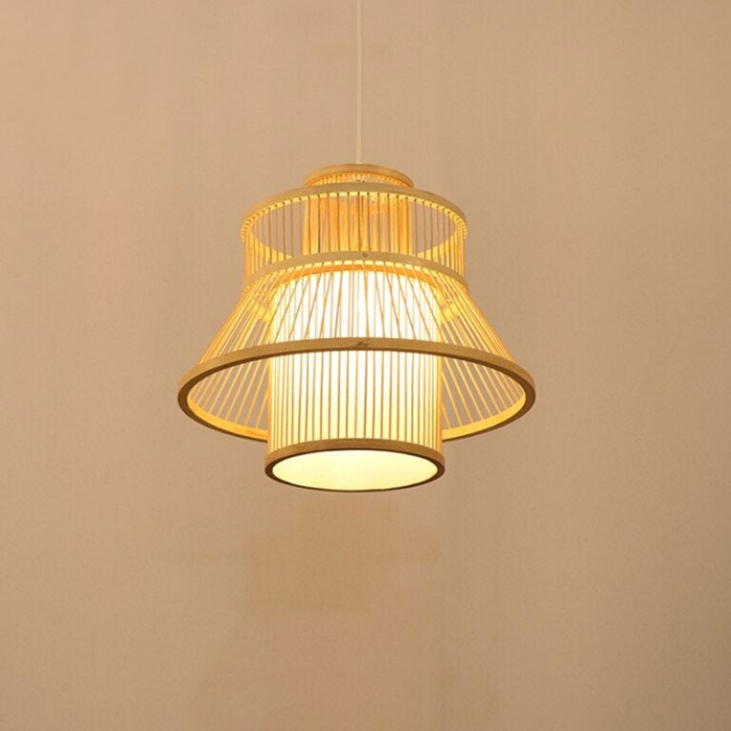 Bamboo Wicker Rattan Bloom Pendant Light By Artisan Living-12346