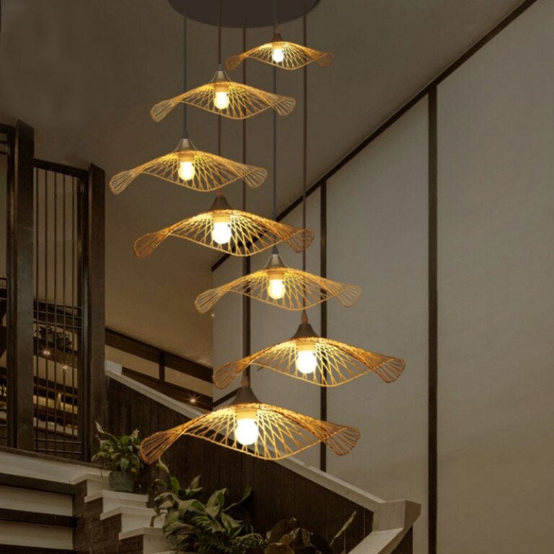 Bamboo Wicker Rattan Bloom Pendant Light By Artisan Living