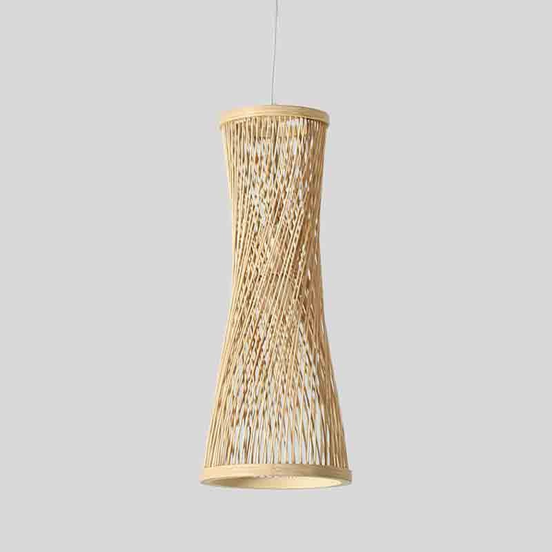 Bamboo Wicker Rattan Bugle Shade Pendant Light By Artisan Living