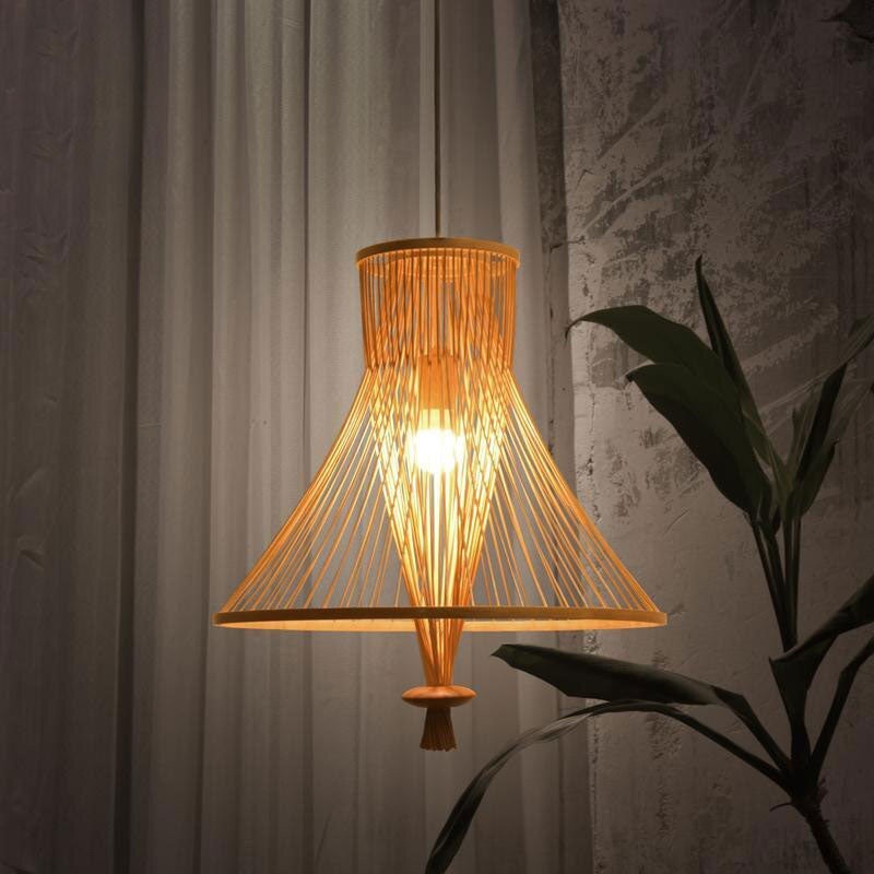 Bamboo Wicker Rattan Bundle Shade Pendant Light By Artisan Living