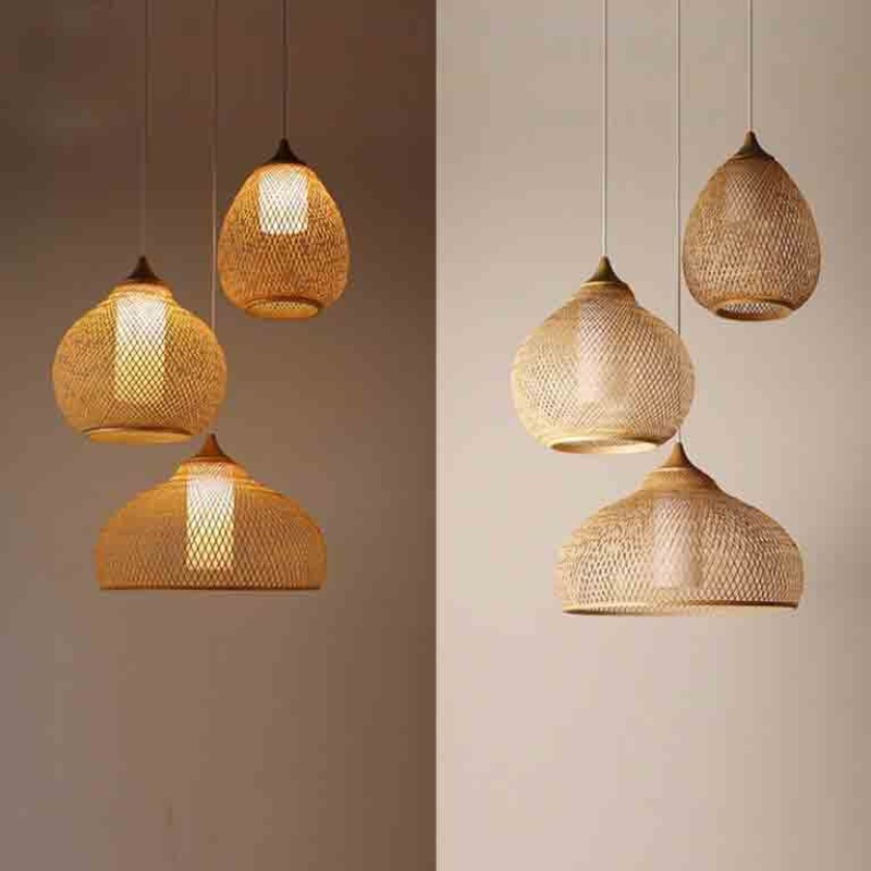 Bamboo Wicker Rattan Calabash Pendant Light By Artisan Living