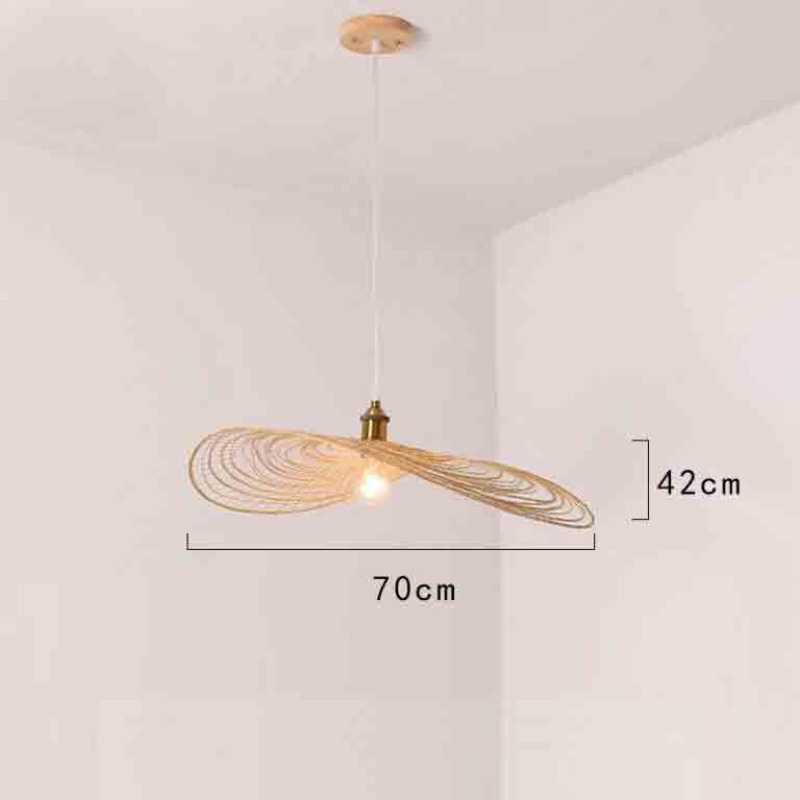 Bamboo Wicker Rattan Cap Pendant Light By Artisan Living