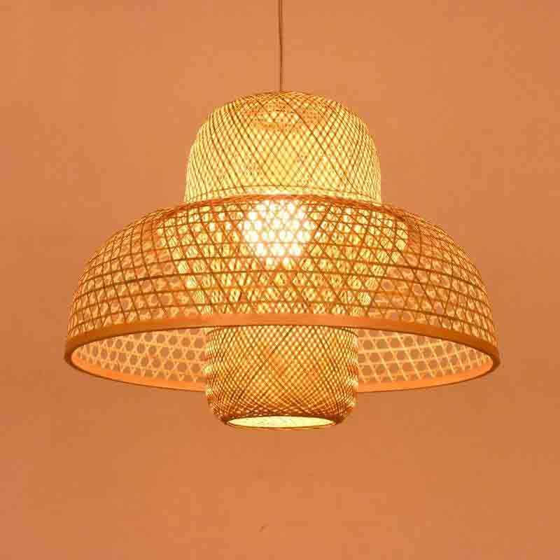 Bamboo Wicker Rattan Castte Shade Pendant Light By Artisan Living
