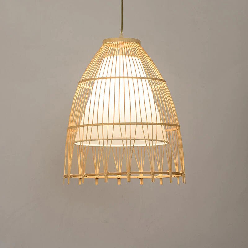 Bamboo Wicker Rattan Fabric Shade Braid Pendant Light By Artisan Living