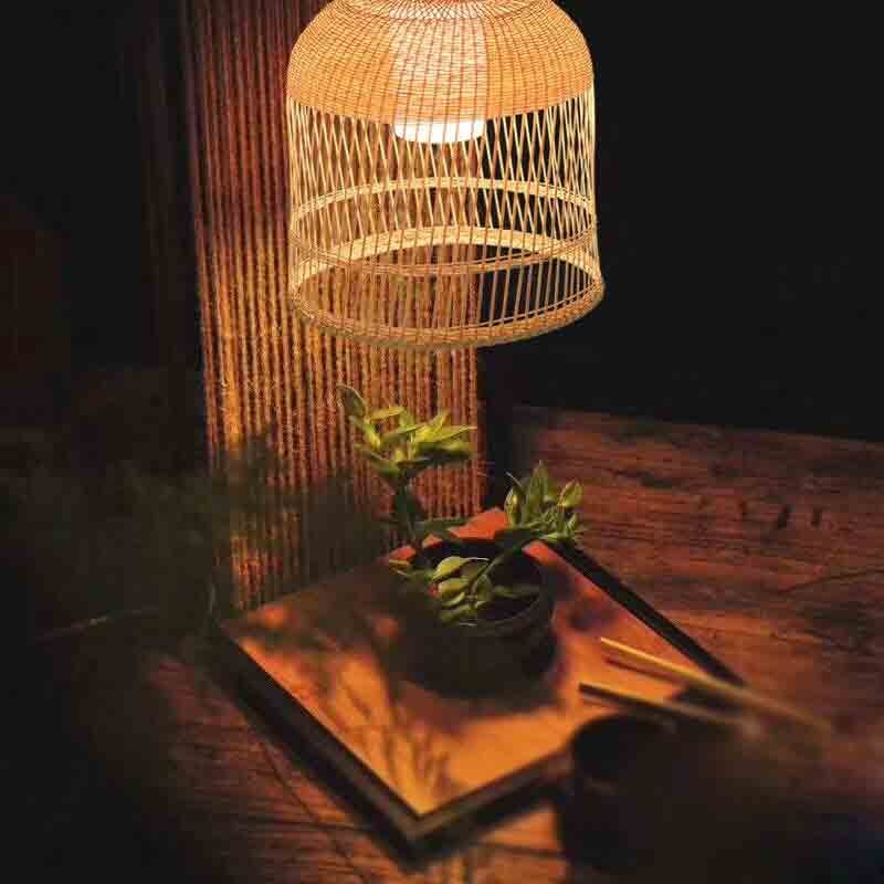 Bamboo Wicker Rattan Lampshade Birdcage Pendant Light By Artisan Living