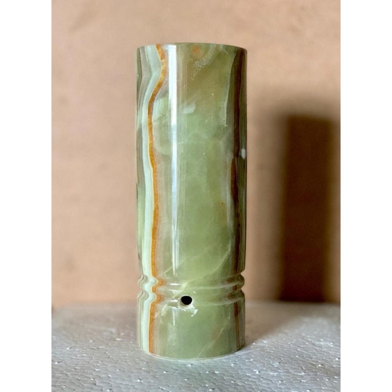 Green Onyx Table Lamp- Cylinder Shaped- Only 1 left