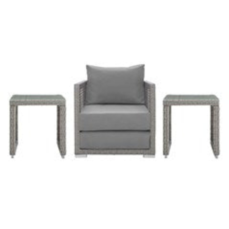 Modway Aura Three Piece Outdoor Patio Wicker Rattan Set - EEI-3597