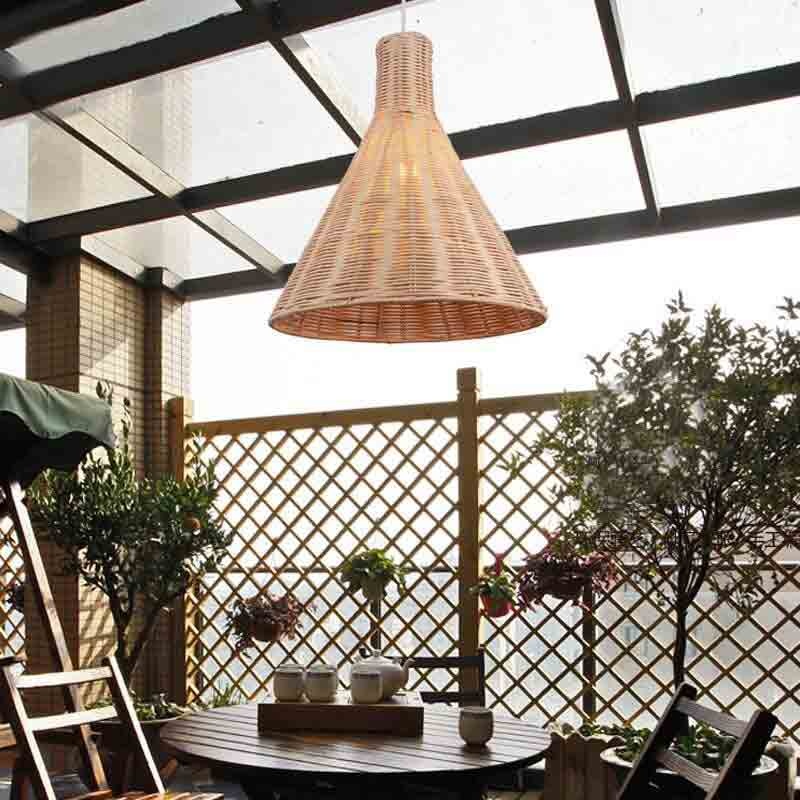 Wicker Rattan Basket Shade Pendant Light By Artisan Living