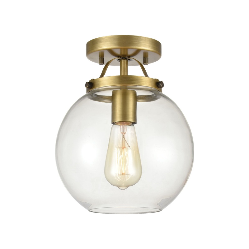 Bernice 1-Light Semi Flush with Clear Glass by ELK Lighting