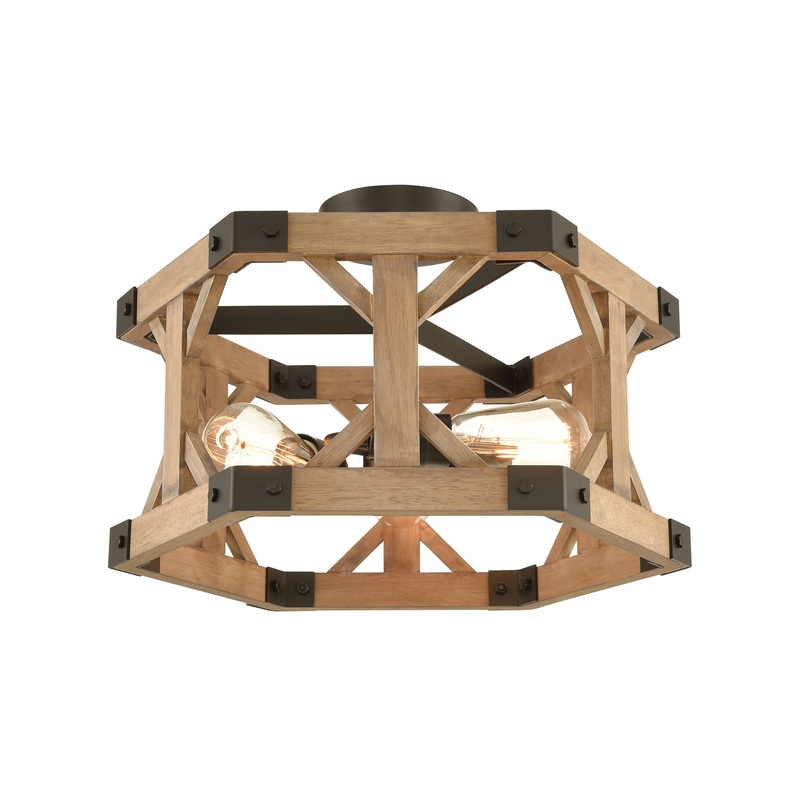Structure 3-Light Semi Flush by ELK Lighting
