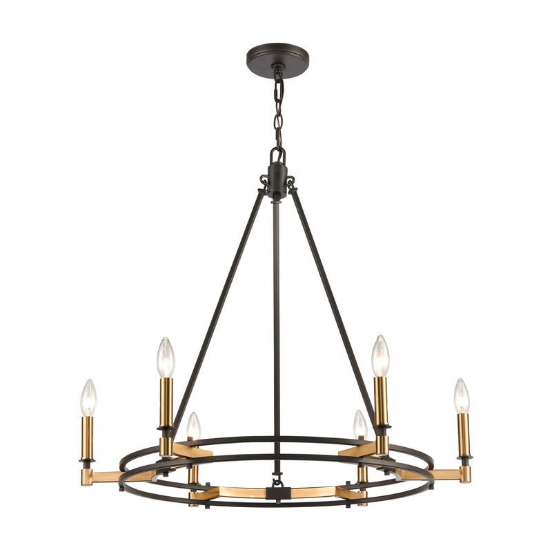 Talia Chandelier in Oil Rubbed Bronze and Satin Brass by ELK Lighting
