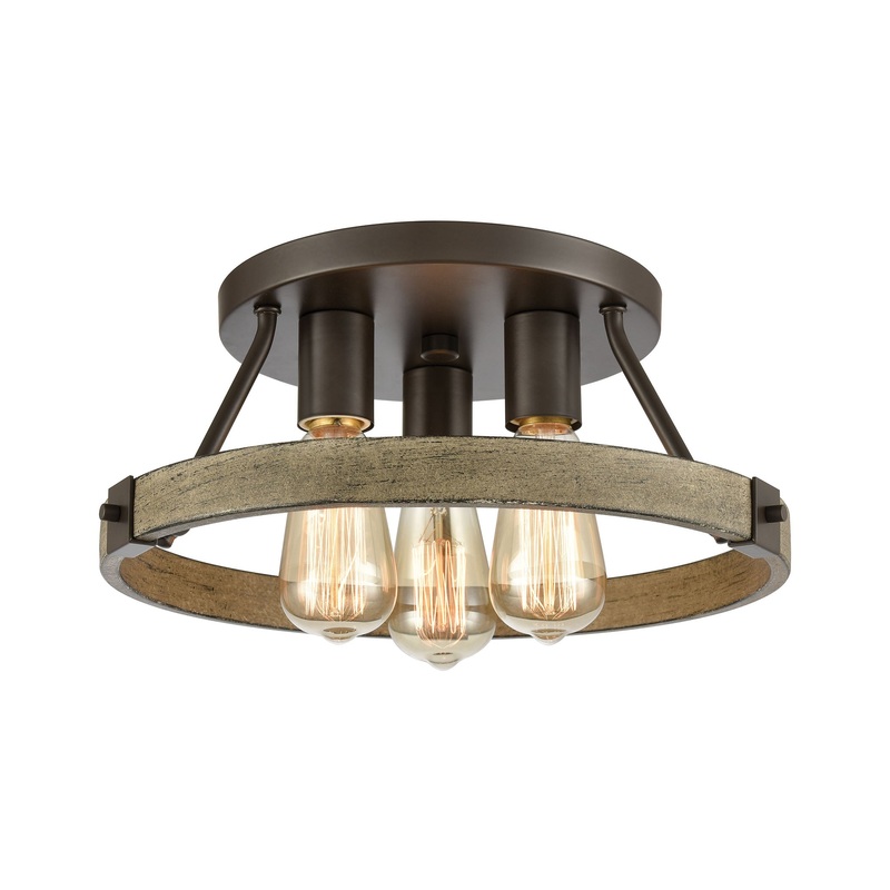 Transitions 3-Light Semi Flush in Oil Rubbed Bronze and Aspen by ELK Lighting