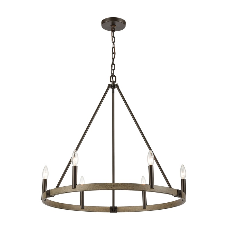 Transitions Chandelier in Oil Rubbed Bronze and Aspen Finish by ELK Lighting