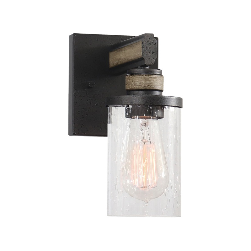 Vanity Light in Anvil Iron and Graywood by ELK Lighting