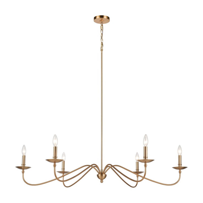 Wellsley 6-Light Island Light in Burnished Brass by ELK Lighting
