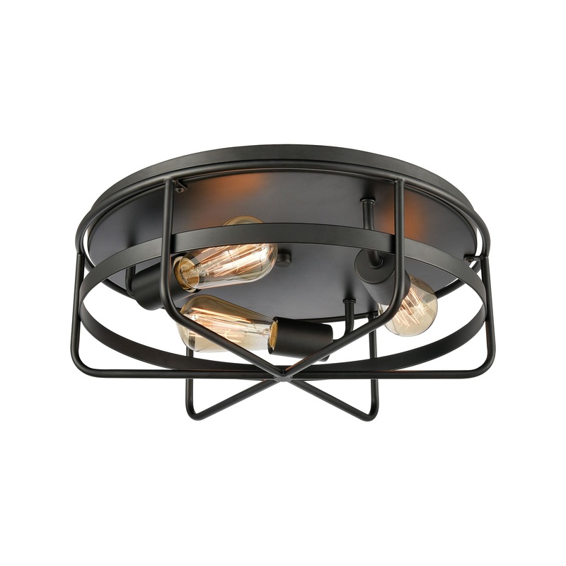 Wickshire 3-Light Flush Mount in Matte Black by ELK Lighting