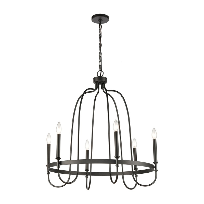 Wickshire Chandelier in Matte Black by ELK Lighting