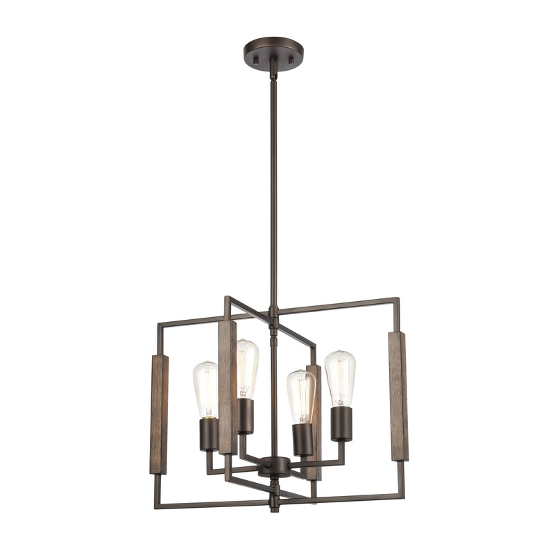 Zinger Chandelier in Oil Rubbed Bronze and Aspen by ELK Lighting