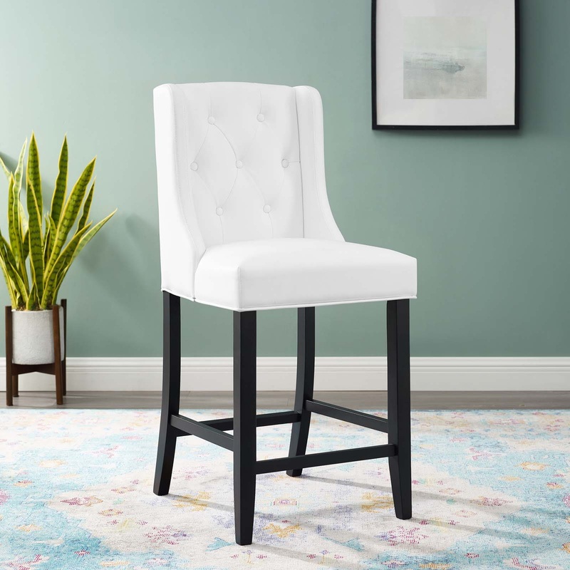 Modway Baronet Tufted Button Faux Leather Counter Stool - EEI-3740