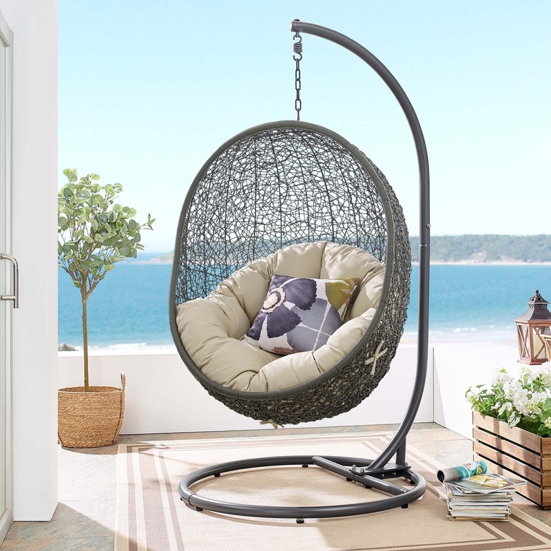 Modway Hide Outdoor Patio Sunbrella Swing Chair With Stand - EEI-3929
