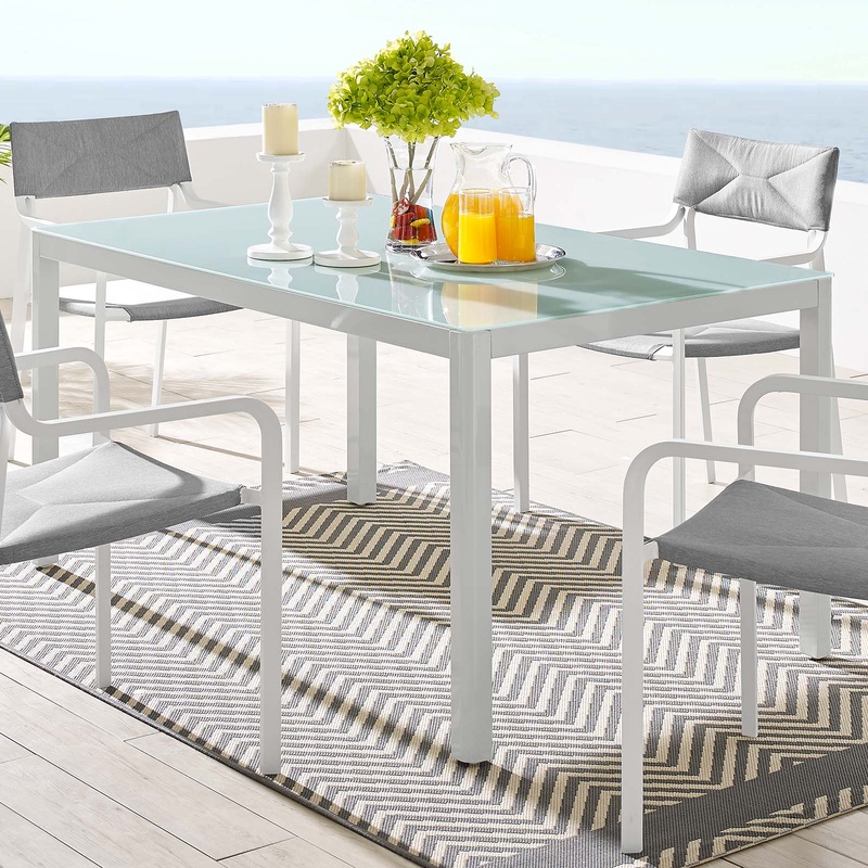 Modway Raleigh 59" Outdoor Patio Aluminum Dining Table - EEI-3576
