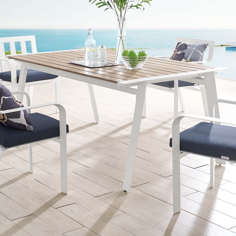 Modway Roanoke 73" Outdoor Patio Aluminum Dining Table - EEI-3572
