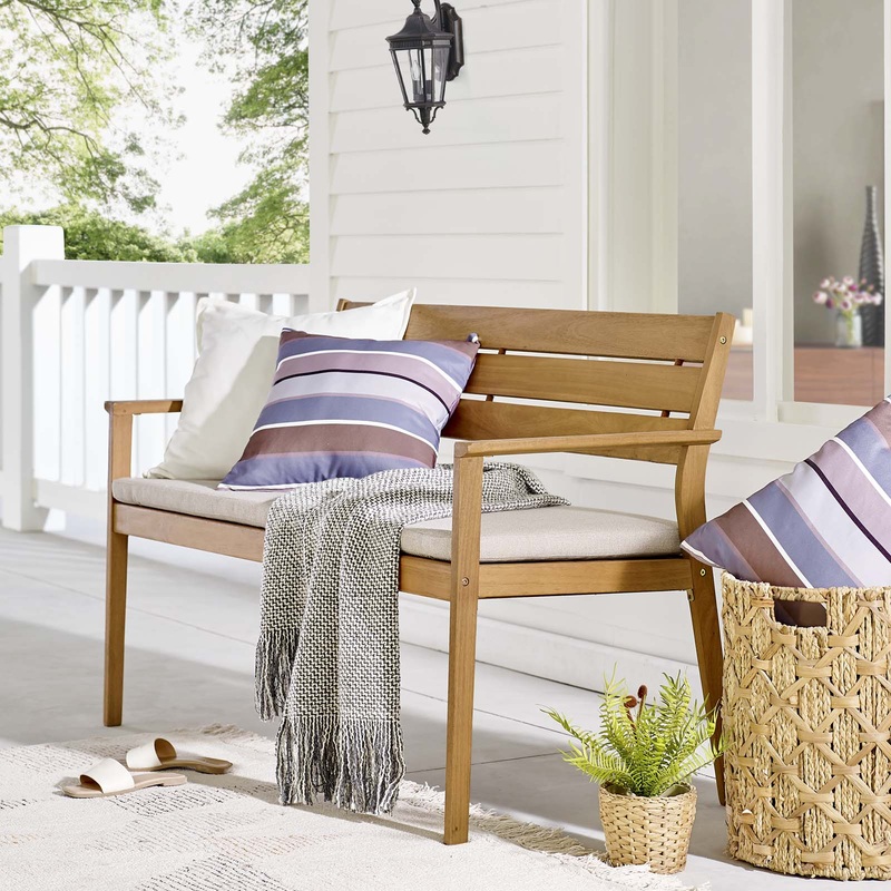 Modway Viewscape Outdoor Patio Ash Wood Loveseat - EEI-3711